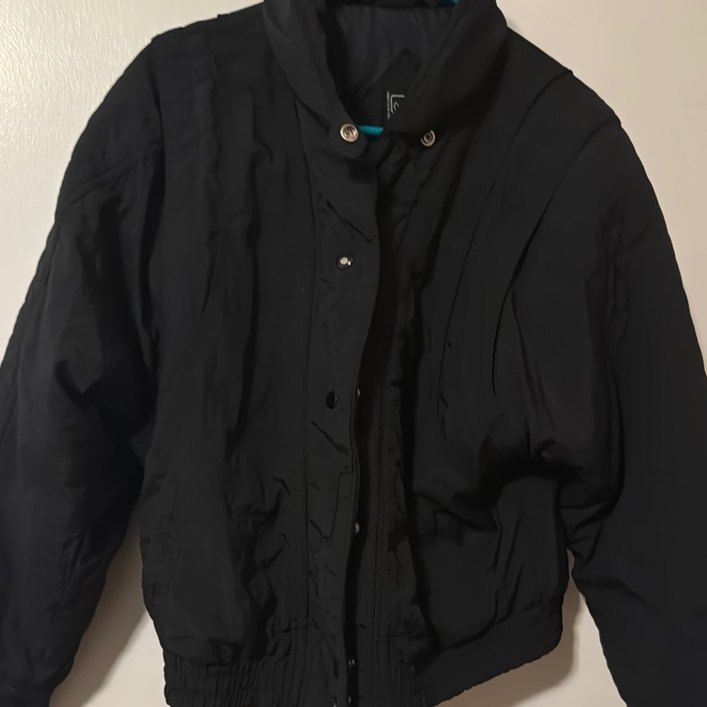 Women's Vintage Black Bomber Jacket - Picture 5 of 5